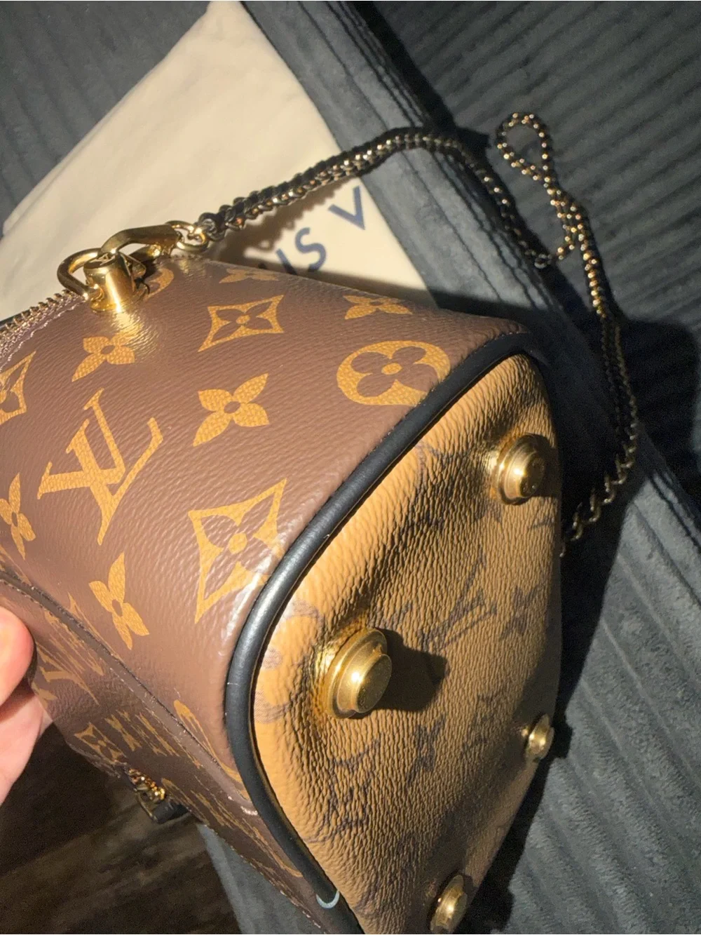 Louis Vuitton Vanity PM Reverse Monogram Chain Crossbody Strap with Dust Bag